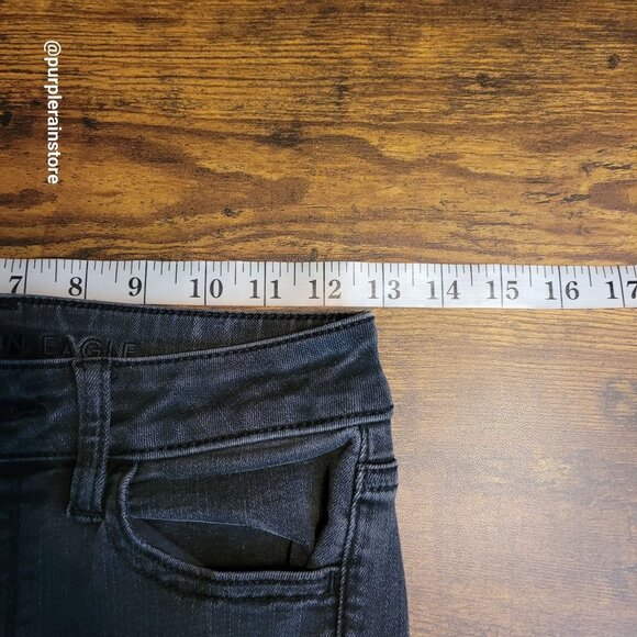 American Eagle Jeans 2 L Jegging Next Level Stretch Hi Rise Black Wash Denim - Picture 8 of 13